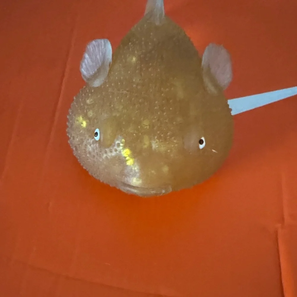 Yellow/gold Puffer Fish Ornament - Decorative Aquarium Figurine